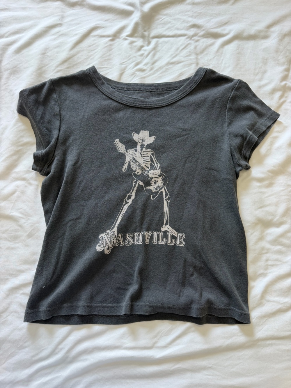 Brandy Melville Black Nashville Skeleton Graphic Tee